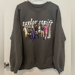 Official Taylor Swift Store Eras Charcoal Graphic Crewneck Sweatshirt